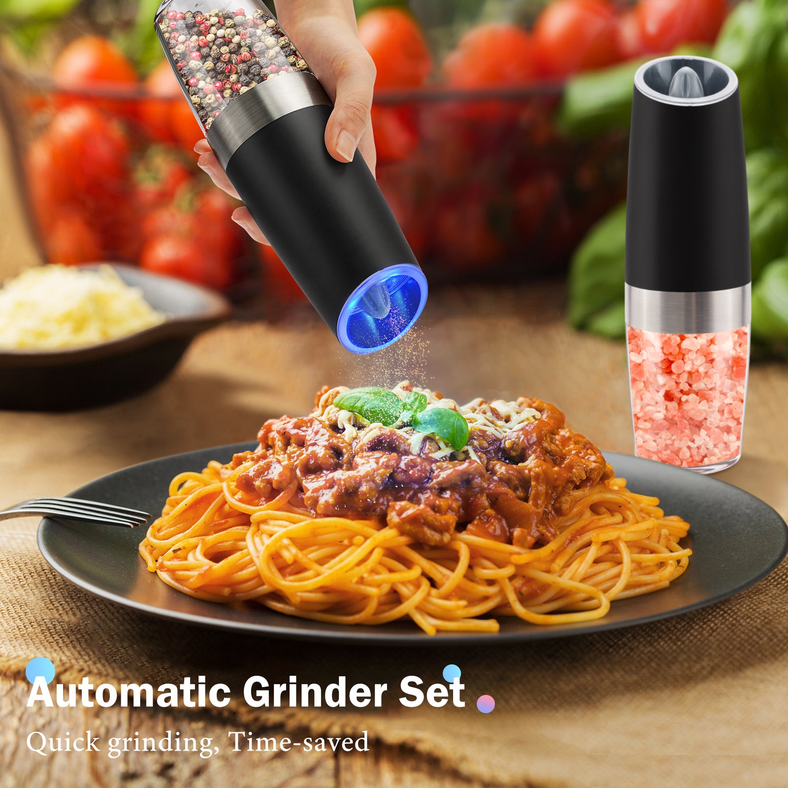  Gravity Electric Pepper and Salt Grinder Set
